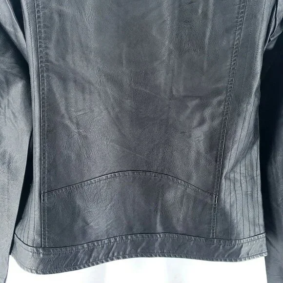 SPARKZ COPENHAGEN Faux Leather Moto Biker Jacket SMALL - Picture 5 of 9